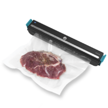 Machine à emballer sous vide FoodCare SealVac 600 Easy. Système d'emballage rapide en 10 secondes, pression sous vide de 60 kPa, 5 sacs de 20 x 30 cm, convient aux sacs génériques (SealVac 600 Easy)