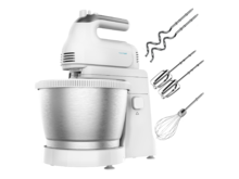 PowerTwist 500 Steel Handmixer 500 W, 3,5 L Fassungsvermögen, selbstdrehende Schüssel aus Edelstahl, 5 Geschwindigkeitsstufen, Turbofunktion, ergonomisches Design, 3 Zubehörteile