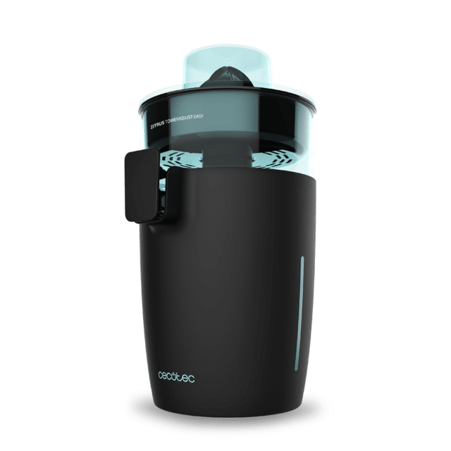 Zitrus TowerAdjust Easy. Exprimidor eléctrico de 350 W, Filtro regulador de Pulpa, 2 Conos Desmontables de Diferente tamaño, Tambor Libre de BPA, Capacidad de 0,5 L, Negro
