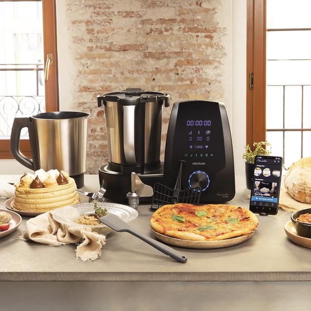 Mambo 10090, Robot de Cocina Multifunción con App, Cuchara MamboMix, Jarra Habana con Revestimiento cerámico, 30 Funciones, Jarra de Acero INOX 3,3l Apta para lavavajillas, Báscula incorporada