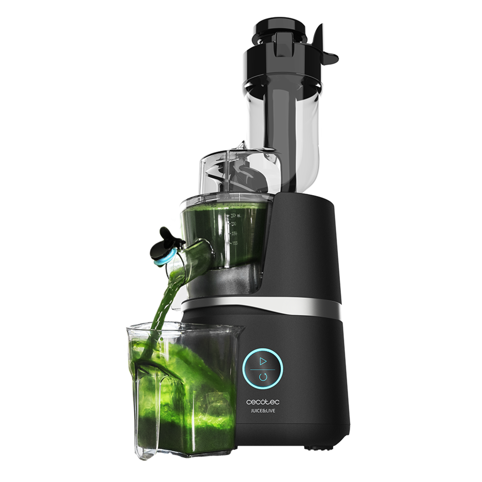 Licuadora Juice&Live 3000 EasyClean. con Motor de 150 W,Sistema de prensado frío, Filtro de fácil Limpieza, Velocidad Lenta de 50 RPM, Canal XL para Frutas y Verduras Enteras, Libre de BPA