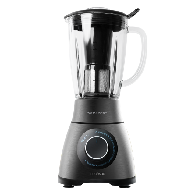 Mixeur-blender Cecotec Power Black Titanium 2500MAX - 1800W, 22000 RPM, Bol Verre 1.8L, 6 Lames Titane - Idéal Pour Smoothies, Soupes Et Jus