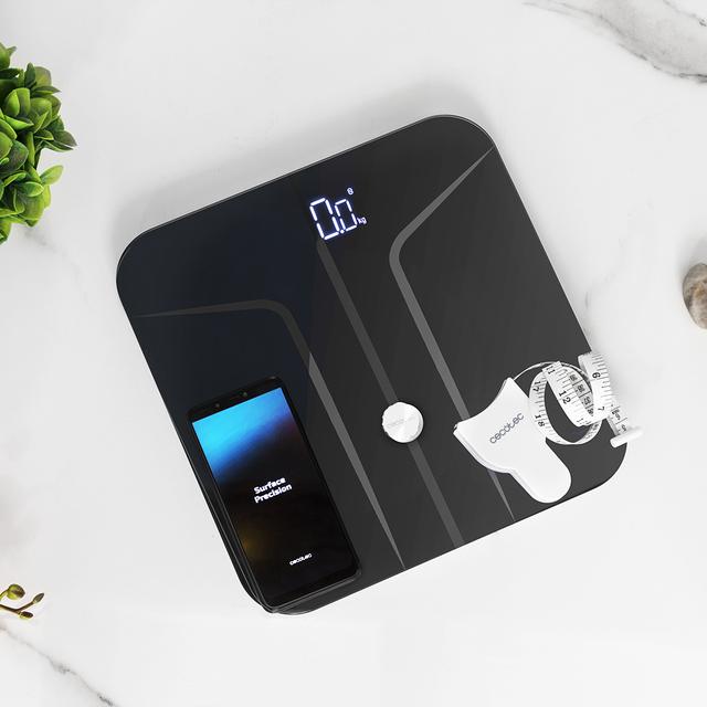 Surface Precision 9750 Smart Healthy. Báscula de baño con Función Bioimpedancia, Conectividad Bluetooth, 10 Parámetros, Superficie de vidrio templado