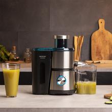 Juice&Fresh 400 Titan Black Entsafter 400 W, 20000 Umdrehungen pro Minute, kompaktes Format, 2 Geschwindigkeiten, schwarzer Titan beschichteter Teller,  Antitropfsystem, 350 ml Kanne