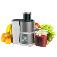 Centrifugeuse Juice&Fresh 400 Titan White. 400 W, 20000 tr/min, format compact, 2 vitesses, disque avec revêtement en titane noir, système anti-gouttes, bol de 350 ml