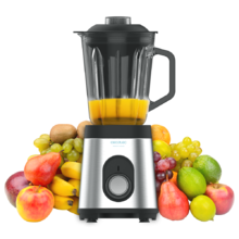 Frullatore a caraffa Power Black Titanium 1000 Inox 1000 W, corpo in acciaio inossidabile, 6 lame con rivestimento in titanio nero, caraffa in vetro 1,5 L, 5 velocità