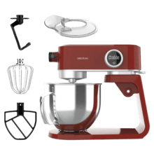 Twist&Fusion 4000 Luxury Red Knetrmaschine 800 W, Aluminiumgussgehäuse, DC-Motor, 8 Geschwindigkeiten, LED-Licht, 5,2-Liter-Edelstahlschüssel