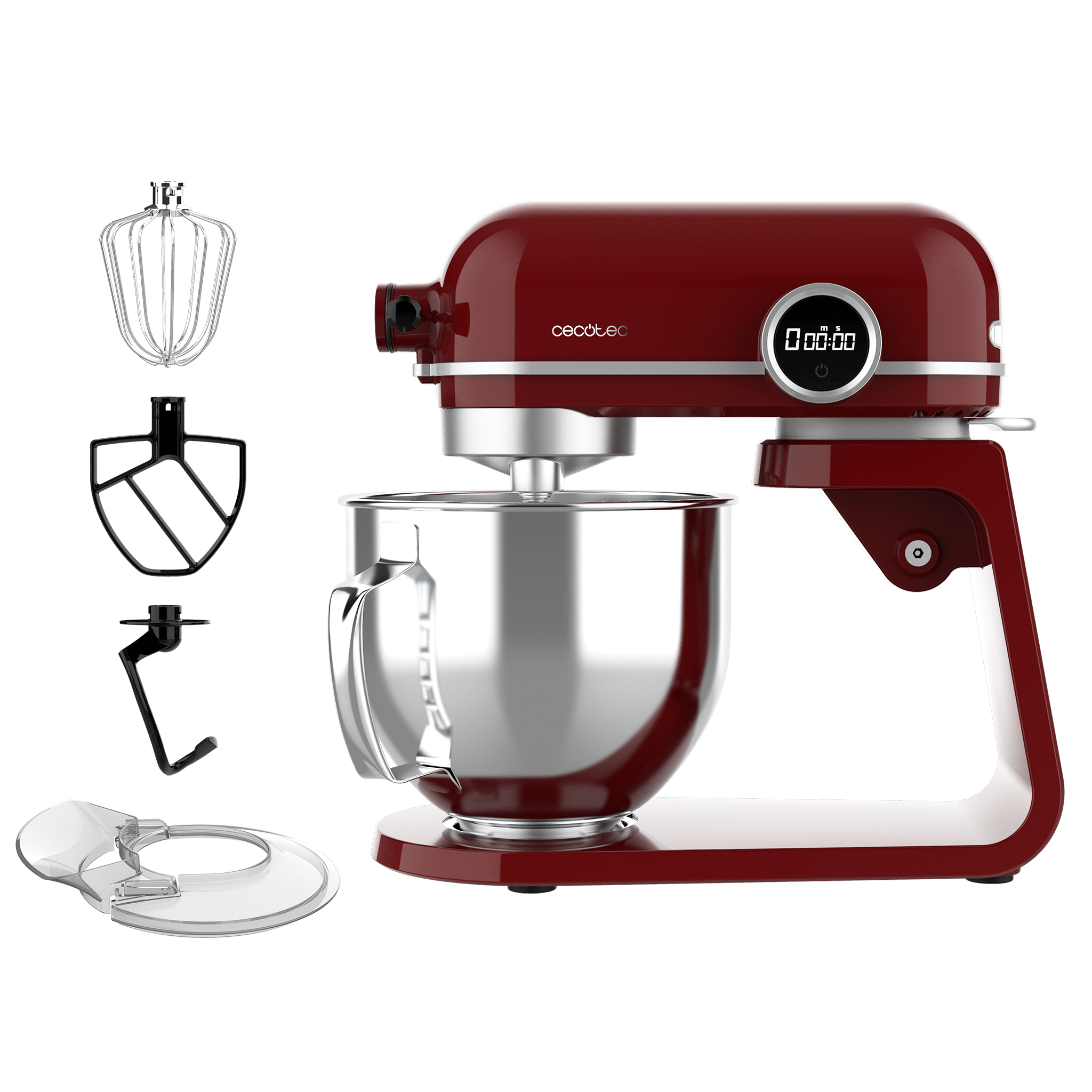 Amasadora Cecotec Twist&Fusion 4500 Luxury Red con accesorios