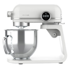 Robot pâtissier Twist&Fusion 4500 Luxury White. Robot pétrisseur en aluminium fondu avec moteur DC de 800 W, 8 vitesses, lumière LED et bol en acier inoxydable de 5,2 L.