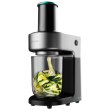 SpiralChef 400. Espirilizador de 80 W, 4 Cuchillas de Acero Inoxidable de Diferentes tamaños, Recipiente 1 L, Canal Ancho de Entrada, Piezas Desmontables y aptas para lavavajillas