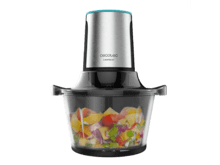 ChopBeat 1500 TitanBlack Glas Elektrischer Fleisch- und Gemüseschneider. 600 W, 4 schwarze Titanklingen, 1,5-L-Glasschale und 2 Geschwindigkeiten