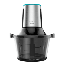 ChopBeat 1500 TitanBlack Glass. Picadora de Carne y Verduras Eléctrica con 600 W, 4 Cuchillas de Titanio Negro, Bol de Cristal de 1,5 L y 2 Velocidades