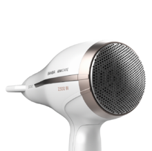 Sèche-cheveux ionique Bamba IoniCare 5200 Aura avec 2300 W de puissance, ions réels, grand débit d'air, fonction Air froid, 2 vitesses et 3 températures.