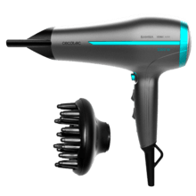 Iónico Bamba IoniCare 5200 Aura, Secador de pelo de 2300 w de potencia, motor DC, con ion real, gran caudal de aire, 2 velocidades y 3 temperaturas, 1,8m de cable, Negro