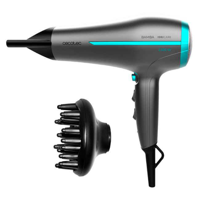 Secador de pelo Cecotec IoniCare 5200 Aura Black con difusor y boquilla concentradora