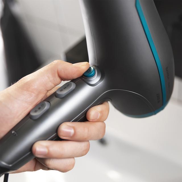 Bamba IoniCare 5200 Aura Ionic Hairdryer, 2300 Watt Leistung, DC-Motor, mit Echtionen, hoher Luftstrom, 2 Geschwindigkeiten und 3 Temperaturen, 1,8m Kabel, Schwarz