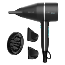 Sèche-cheveux ionique Bamba IoniCare 5500 PowerStyle avec moteur AC, grand débit d’air, ions réels, système Perfect Colour, diffuseur et accessoires professionnels (noir)