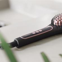 Bamba InstantCare 900 PerfectBrush Glättungsbürste. Einstellbare Temperatur 140-220ºC, Beschichtung mit Keratin und Arganöl, Real Ion Generator