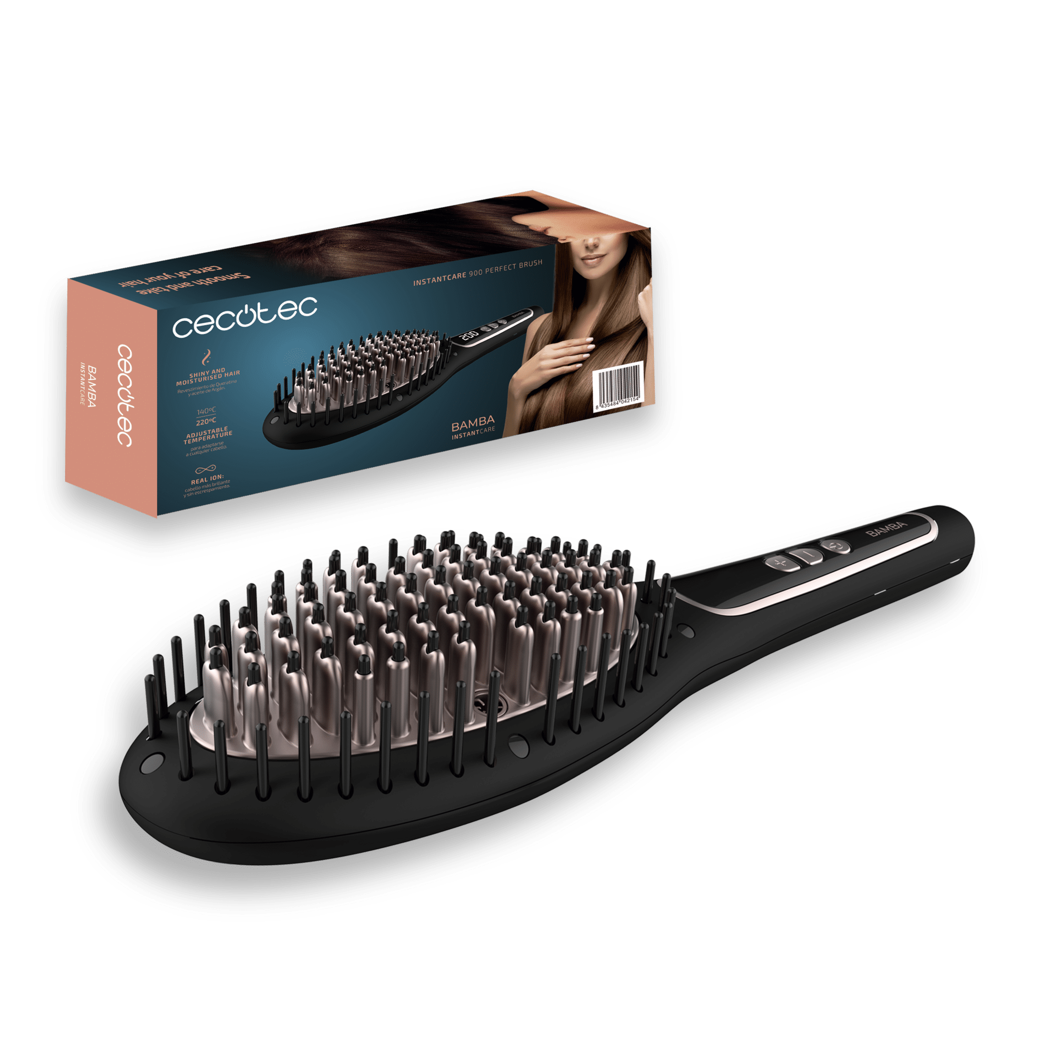 Cecotec 04215 - Cepillo Alisador InstantCare 900 Perfect Brush