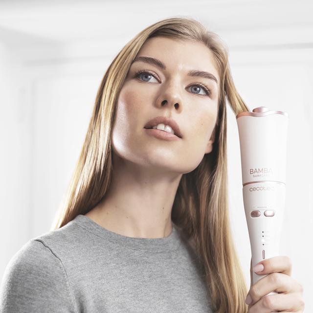 Bamba SurfCare 800 Magic Waves Pro Lockenstab 33 W, Keratin- und Arganöl-Beschichtung, Pro-Ionizer-Funktion, XL-Zylinder, Memory-Funktion, einstellbare Temperatur