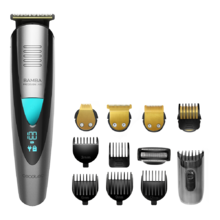 Barbeador Bamba PrecisionCare Multigrooming Pro. 5 em 1 multifunções, à prova de água, bateria de lítio, lâminas revestidas de titânio, ecrã digital,13 configurações de comprimento, 6 pentes