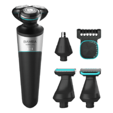 Máquina de barber Multifunções 5 em 1 Bamba PrecisionCare TwistGroom. Bateria de lítio, corpo e rosto, limpeza fácil IPX5, Autonomia de 90 min, inclui cabeça de corte rotativa