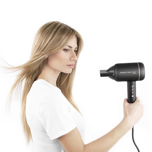 Secador de cabelo iónico Bamba IoniCare 6000 RockStar Fire com motor digital, 2000 W de potência, iões reais, 5 definições de temperatura, função Ar frio