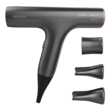 Sèche-cheveux Bamba Ionicare 6000 RockStar Soft. Sèche-cheveux à fable consommation avec moteur numérique, 1200 W, ions réels, Extreme Protect, fonction d’auto-nettoyage, silencieux et 3 buses