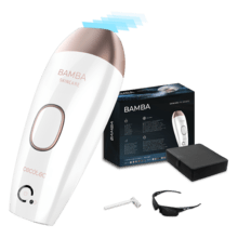 Bamba SkinCare IPL Quartz. Depiladora IPL Luz pulsada de 120.000 disparos, Lámpara de Cuarzo, Sensor para detección de piel, Diseño compacto