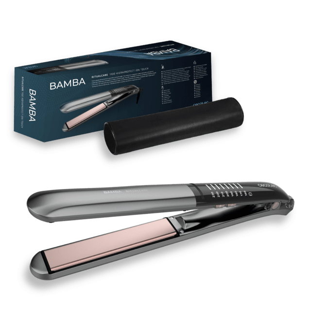 Bamba RitualCare 1100 HidraProtect Ion Touch Glätteisen Turmalin mit Keratin und Arganöl, ultra-glattes Finish, Touch, ultraschnelle Aufheizung, Temperatur zwischen 160 und 230º.