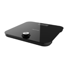 Pèse-personne Surface Precision EcoPower 10000 Healthy Black. Avec bouton-poussoir, surface en verre trempé très sécurisée et capteurs de précision