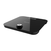 Surface Precision EcoPower 10000 Healthy Black. Báscula de baño Con Pulsador, Superficie de vidrio templado de alta seguridad, Sensores de precisión