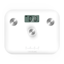 Surface Precision EcoPower 10100 Full Healthy White. Balança de casas de banho com botão de pressão, superfície de vidro temperado de alta segurança, sensores de precisão, ecrã LCD