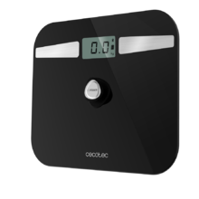 Surface Precision EcoPower 10200 Smart Healthy Black. Báscula de baño Con pulsador, Superficie de vidrio templado de alta seguridad, Sensores de precisión, APP