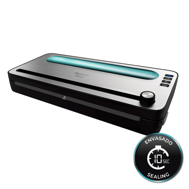 FoodCare SealVac 120 SteelCut Vakuumiergerät 120 W, 10-Sekunden-Verpackungssystem, Vakuumdruck 0,75 Bar, geräuschloses Versiegeln, 2 Modi