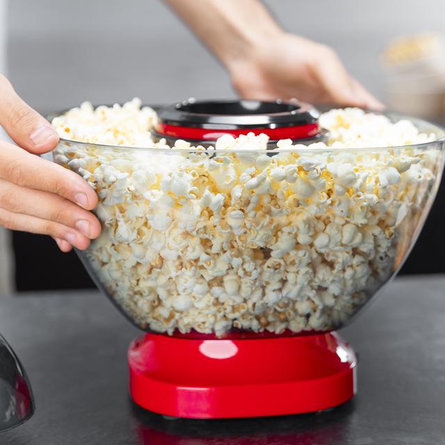 Macchina per popcorn Fun&Taste P'Corn Easy. 1200 W, sistema di immissione di aria calda, recipiente estraibile, coperchio antiaderente ed estraibile, facile da usare, design compatto