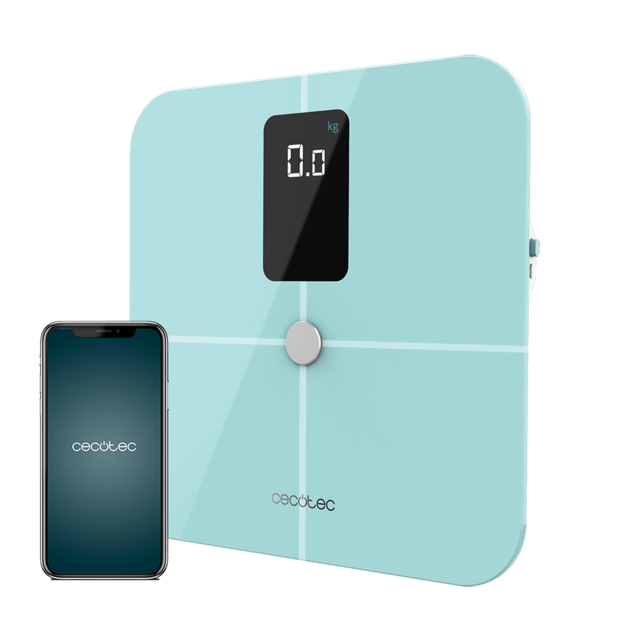 Surface Precision 10400 Smart Healthy Vision Blue. Balança de casa de banho inteligente com medição de bioimpedância, app, ecrã grande, 17 parâmetros