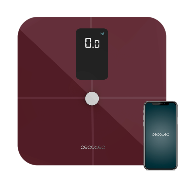 Pèse-personne intelligent Surface Precision 10400 Smart Healthy Vision Garnet. Mesure de la bioimpédance, app et 15 paramètres