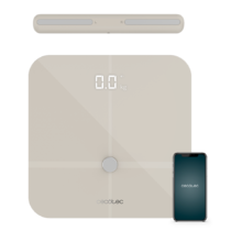 Surface Precision 10600 Smart Healty Pro Beige. Báscula de baño Con App, Conectividad Bluetooth, Barra con sensores para medición de bioimpedancia, 15 Parámetros, Diseño extraplano