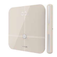 Surface Precision 10600 Smart Healty Pro Beige. Báscula de baño Con App, Conectividad Bluetooth, Barra con sensores para medición de bioimpedancia, 15 Parámetros, Diseño extraplano