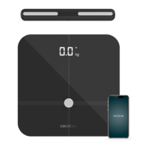 Pèse-personne Healthy Pro Dark Grey. Avec app, connectivité Bluetooth, guidon avec capteurs pour mesurer la bioimpédance, 15 paramètres, design extra-plat