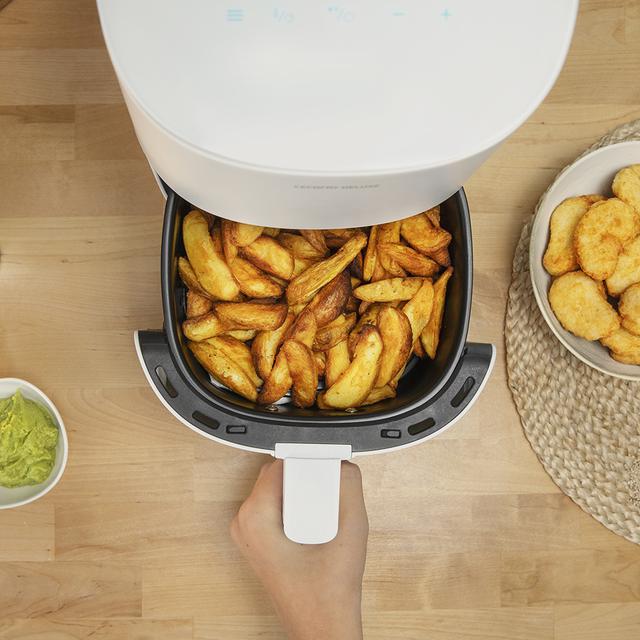 Friggitrice ad aria Cecofry Deluxe Rapid Sun. Capacità 2,5 L, cestello e griglia lavabili in lavastoviglie, potenza 1400 W, 8 modalità, temperatura fino a 200 ºC