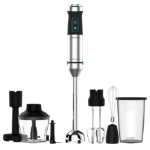 Power TitanBlack 1500 XL PerfectCream&Crush Handmixer 1500 W, CrossBlades-Technologie mit 4-Messer-Klingen, XL-Fuß, Inkl. Fleischwolf, Schneebesen und Passiersieb.