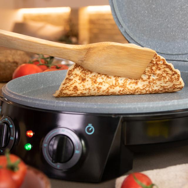 Fun Pizza&Co Elektrischer Grillbackofen für Pizza 1800 W, Grill, Timer 30min, Rockstone-Beschichtung, einstellbare Temperatur, 180º Öffnung mit zwei Platten