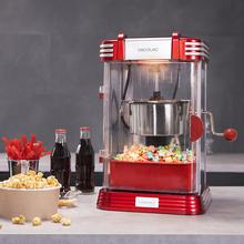 Appareil à pop-corn Fun&Taste P´Corn Classic. 300 W, design rétro, bol en acier inoxydable de 500 ml, plateau amovible, 300 W de puissance, éclairage intérieur, cuillère doseuse