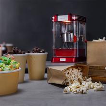 Fun&Taste P´Corn Classic Popcornmaker 300 W, Retro-Design, 500-ml-Edelstahltopf, herausnehmbare Schale, Leistung 300 W, Innenbeleuchtung, Messlöffel