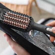 Bamba InstantCare 800 Travel Brush. Escova alisadora de viagem com 26 W, Revestimento Cerâmico e Turmalina, Temperatura máxima de 190ºC, Aquecimento en 90 segundos, Saco de viagem