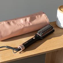 Bamba InstantCare 1200 Look Brush. Cepillo Alisador de 56W, Revestimiento de Cerámica y Turmalina, Control de Temperatura de 120ºC-180ºC, Calentamiento en 60", Bolsa de Viaje