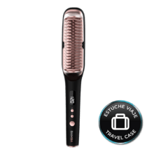 Brosse lissante Bamba InstantCare 1400 Excellence Brush. Revêtement en céramique, kératine, huile d'argan, génératrice d’ions, température de 120 ºC à 220 ºC, sac de voyage.