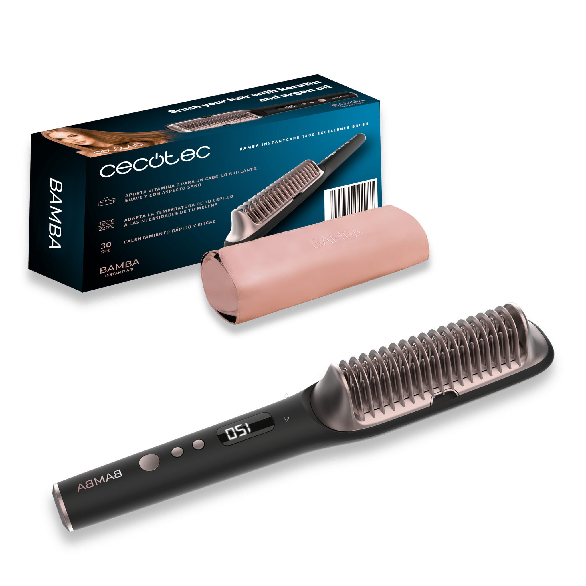 Bamba InstantCare 1400 Excellence Brush Cepillo alisador Cecotec